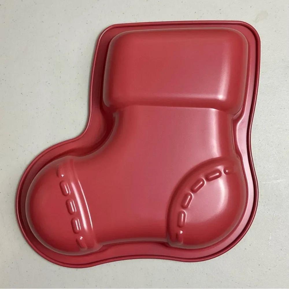Nordicware Stocking Cake Pan New Red Holiday Christmas Baking Steel Nonstick